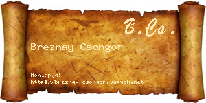 Breznay Csongor névjegykártya